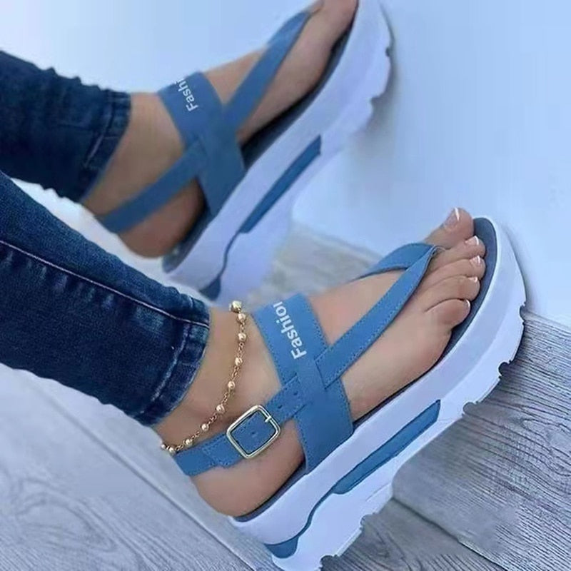 2022 New Sandals Women Summer Wedges Beach Sandals Flip Flops Platform Sandals Outdoor Casual Ladies Plus Size Zapatillas Mujer