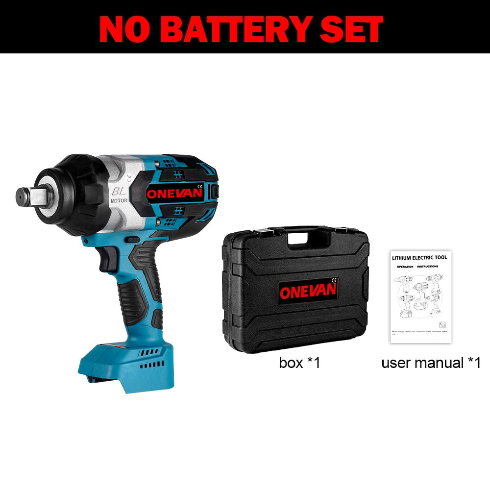 ONEVAN 2200NM 2500W High Torque Brushless Cordless Electric Impact Wrench 3/4 inch Power Tools Compatible For Makita 18V Battery