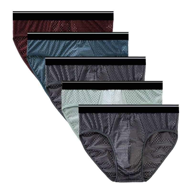 5PCS/Lot 6XL Ice Silk Mens Briefs Mens Underwear Sexy Men Underwear Men Bikini Men Briefs Men Panties for Men Man Sexy Underwear