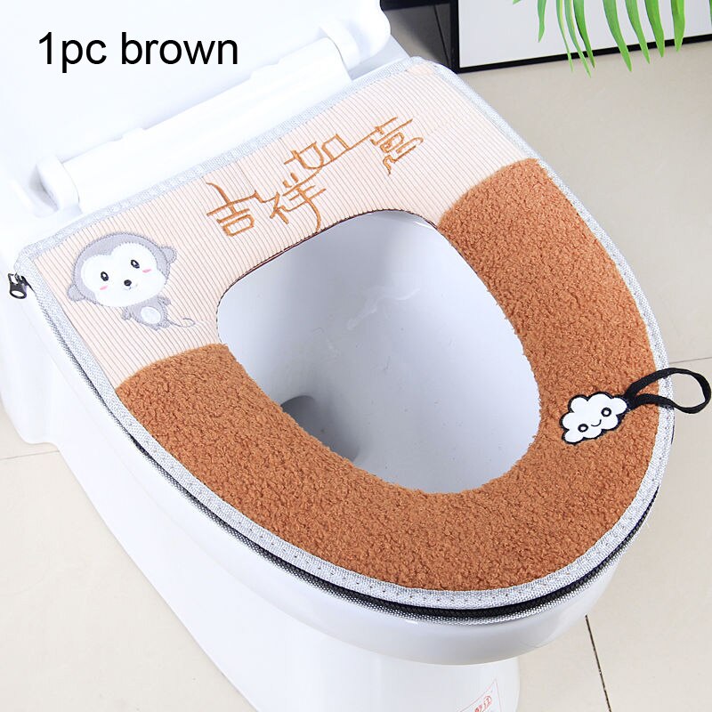 Toilet Seat Mat Set Bathroom Universal  2pcs/set Cushion+lid Cover Warm Soft Washable Closestool Seat Case Winter Pad Bidet Mats