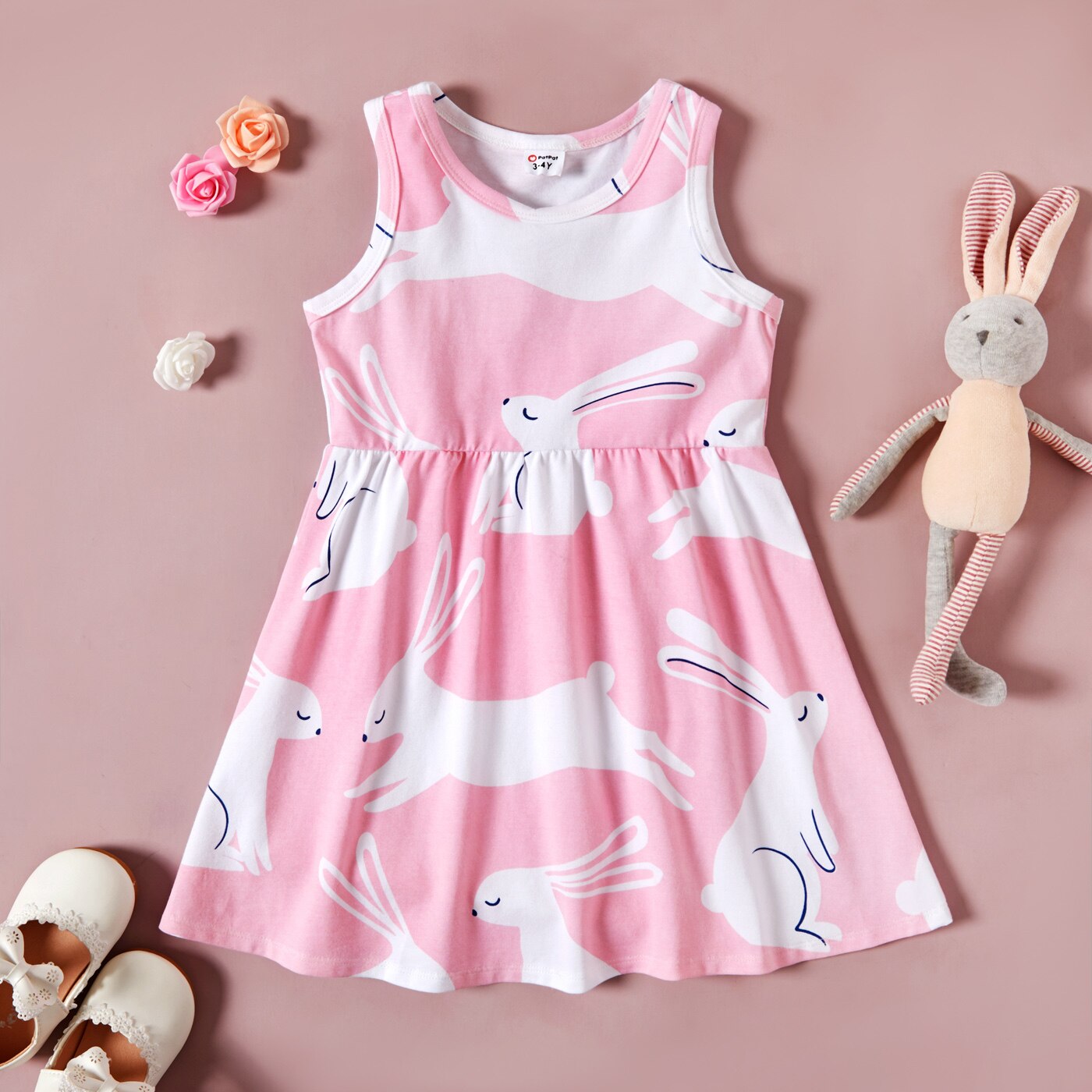 PatPat Spring and Autumn 3-pack Dresses Toddler Girl Dots and Solid Short and Long-sleeve Dress Set Cute Children&#39;s Clothing