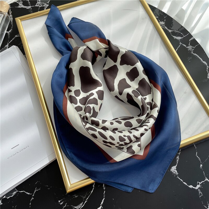 Design Silk Feeling Square Scarf Women Luxury 70cm Shawl Wraps Female Hair Hand  Wrist Foulard Headkerchief Hijab Bandana New