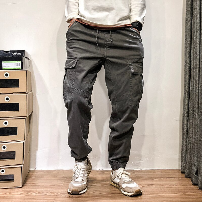 Streetwear Joggers Cargo Pants For Men Military Tactical Pants Harajuku Casual Trousers Korean Fashion Solid Color Jogging Male