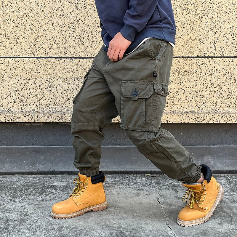 Streetwear Military Tactical Cargo Pants Japanese Harajuku Casual Plus Size Harem Joggers Men Clothing Multi-Pocket Trousers