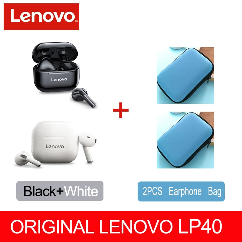 NEW Original Lenovo LP40 TWS Wireless Earphone Bluetooth 5.0 Dual Stereo Noise Reduction Bass Touch Control Long Standby 230mAH