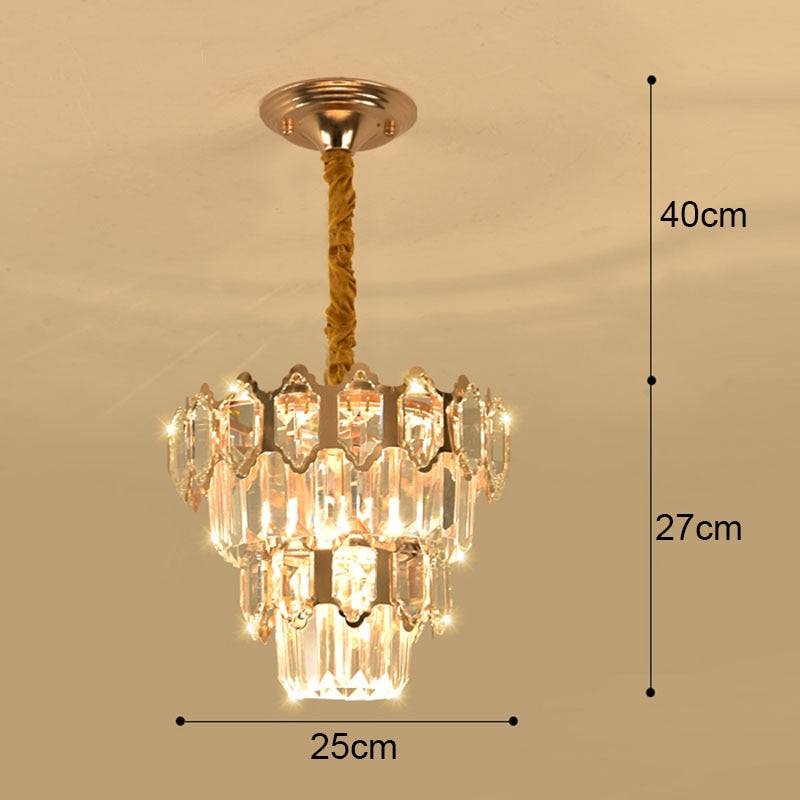 Luxury Crystal Ceiling Small Chandelier Living Room Decoration Bedroom Porch Corridor Led Indoor Pendant Lighting For Home