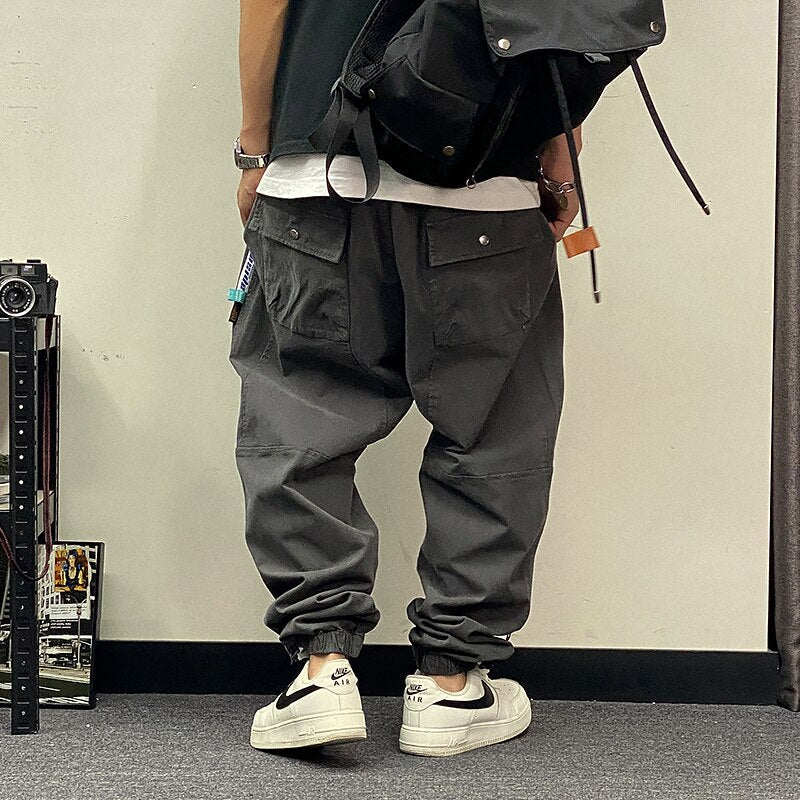 Korean Fashion Streetwear High Quality Casual Cargo Pants Men Clothing Japanese Harajuku Oversized Joggers Baggy Trousers Male