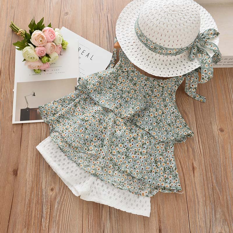 Menoea Toddler Girls Clothes Sets 2022 New Summer Patchwork T-shirts + Plaid Bow Shorts Casual Outfits Baby Kids Clothing Suits