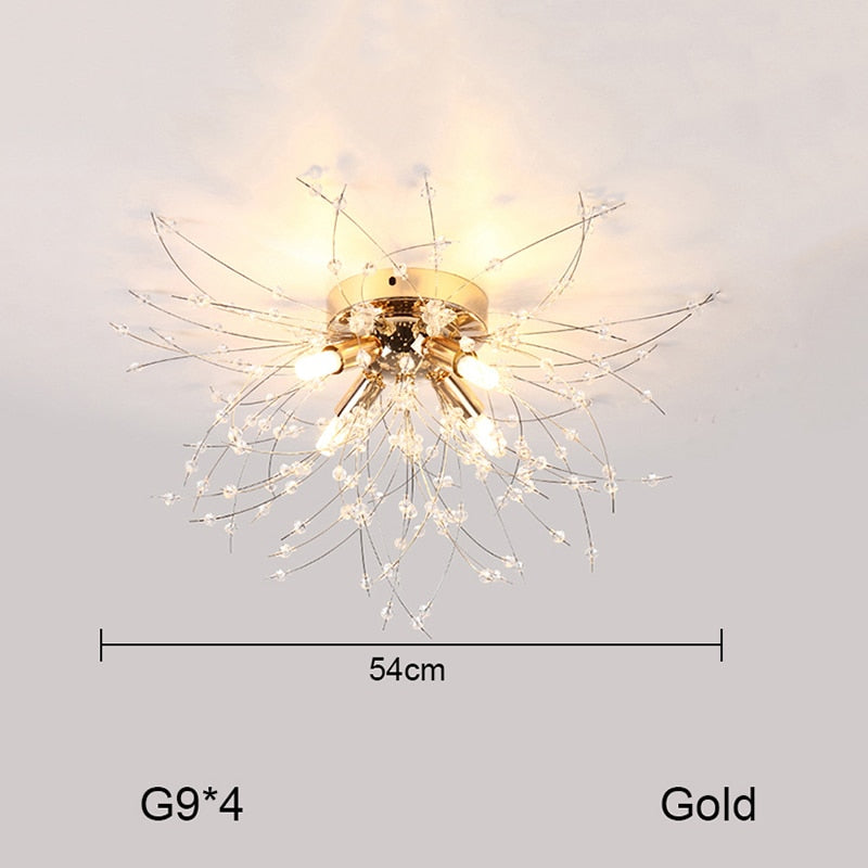 Nordic Minimalist Creative Wrought Iron Dandelion Chandelier Living Room Bedroom Dining Led Indoor Lighting Fixtures