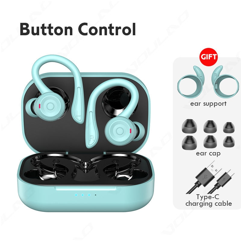 Wireless Bluetooth Headphones Sports Waterproof TWS Bluetooth 5.1 Earphone HiFi Stereo Earbuds Noise Cancelling Headset With Mic