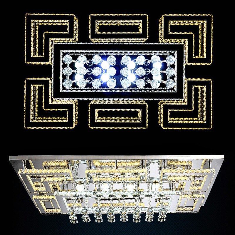 Luxury led fixtures drawing crystal ceiling light living ceiling lamp modern lighting bedroom led crystal lamp remote control
