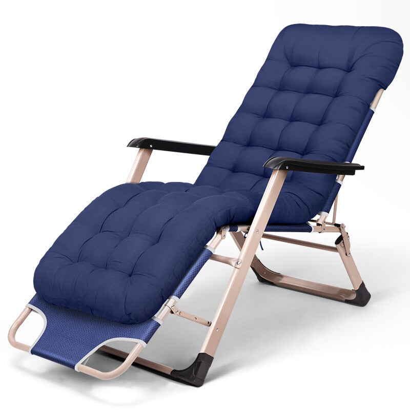 Adjustable Portable Recliner Lunch Foldable Sun Lounger Outdoor Leisure Chair Break Folding Bed Office Breathable Comfort Bed