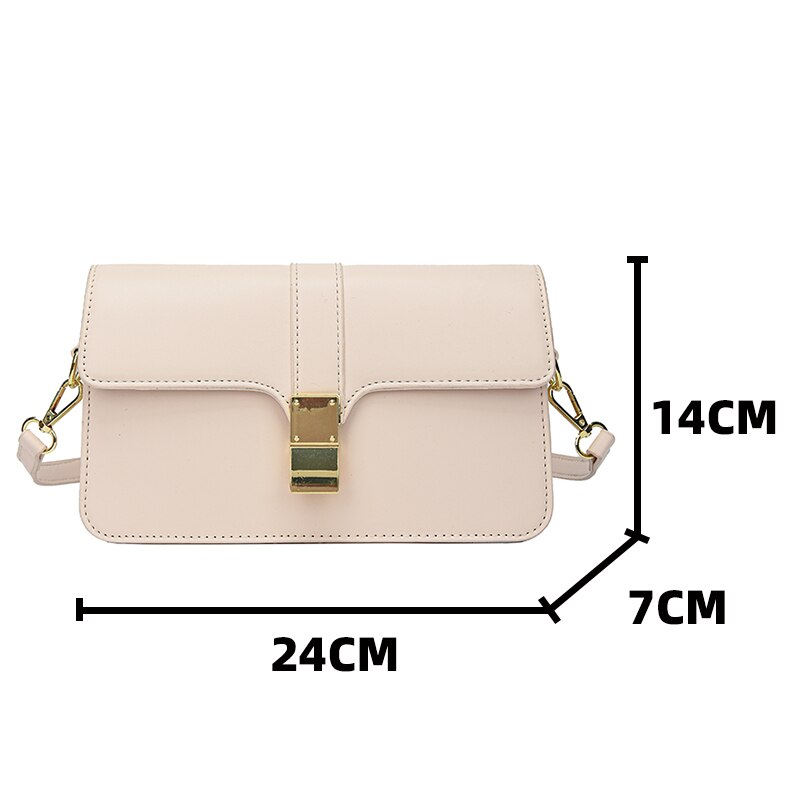 Casual Designer High Quality Small Flap Shoulder Bag Simple Pure Color Elegant Branded Handbag All Match Pu Leather Ladys Clutch