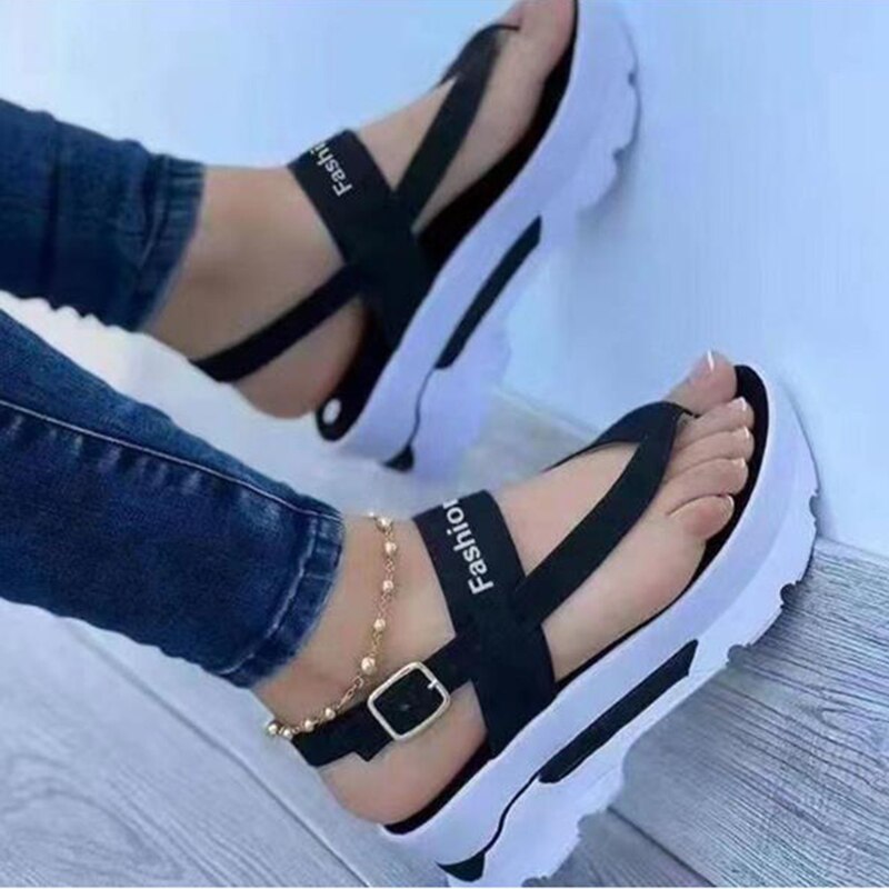 2022 New Sandals Women Summer Wedges Beach Sandals Flip Flops Platform Sandals Outdoor Casual Ladies Plus Size Zapatillas Mujer