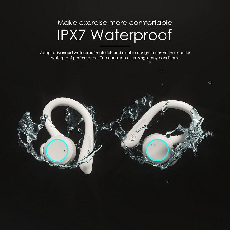TWS Wireless Headphones Bluetooth Earphones Stereo Ear Hook Touch Control Noise Reduction Waterproof Headsets With Microphone
