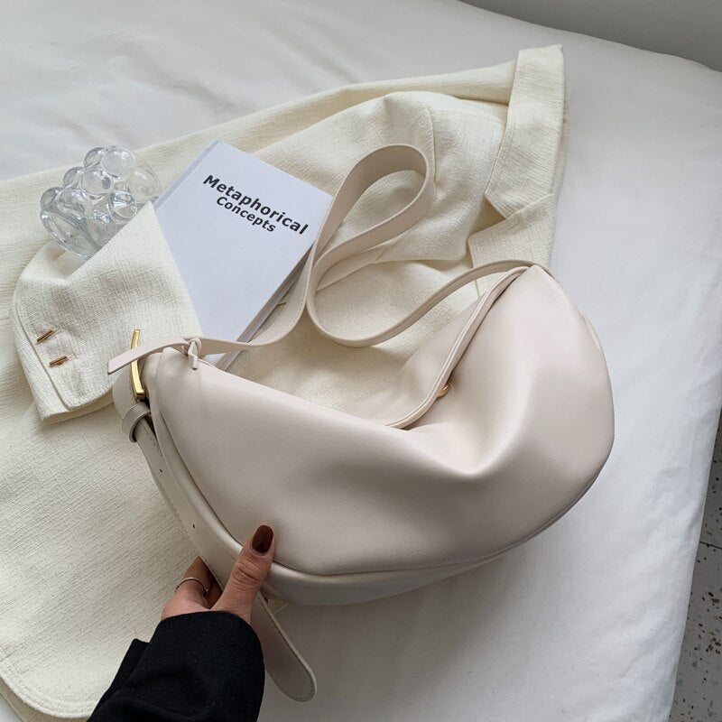 new luxury designer handbag women soft leather shoulder bags solid color large crossbody bag for girl sac a main Casual Hobo Bag