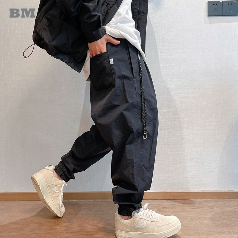 Korean Hip Hop Loose Letter Embroidery Harem Pants Japanese Streetwear Oversize Sweatpants Harajuku Casual Joggers Men Trousers