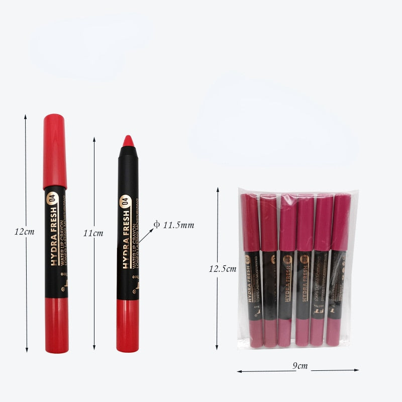 9 Colors Velvet Matte Lipsticks Pencil Waterproof Long Lasting Sexy Red Lip Stick Non-Stick Cup Makeup Lip Tint Pencil Cosmetic