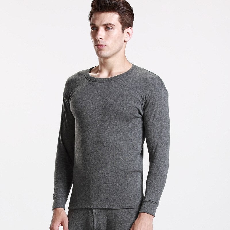 Men&#39;s Winter Thermal Underwear set Thermal Insulation Cotton Wool Long Sleeves Men Thermal Clothing Round Neck  Men&#39;s Underwear