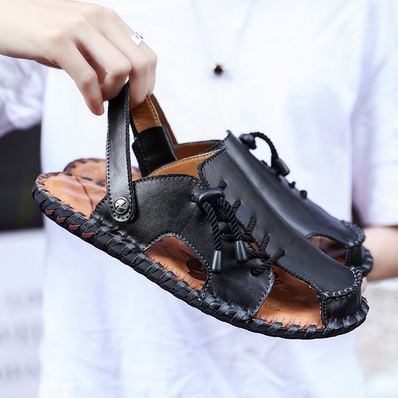 2022 New Summer Fashion Men Sandals Breathable Fishing Walking Trekking Beach Leather Leisure Casual Comfortable Outdoor Light
