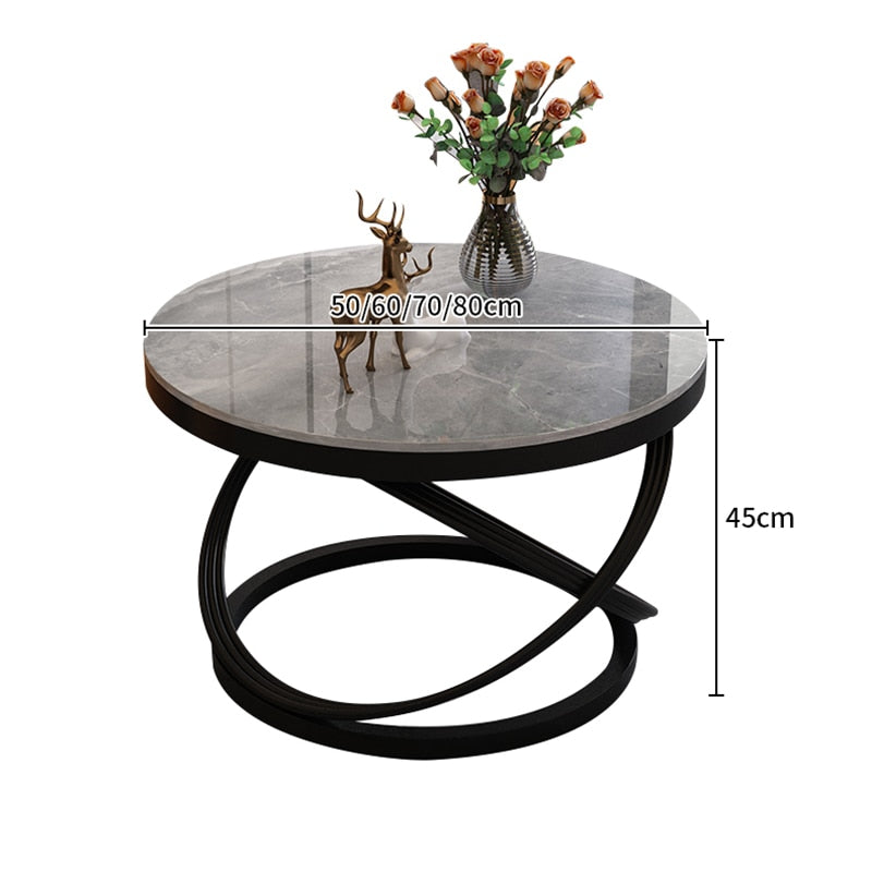 Round Organizer Coffee Table Marble Top Nordic Fashionable Work Gold Coffee Table Tea Game Design Muebles De La Sala Furniture