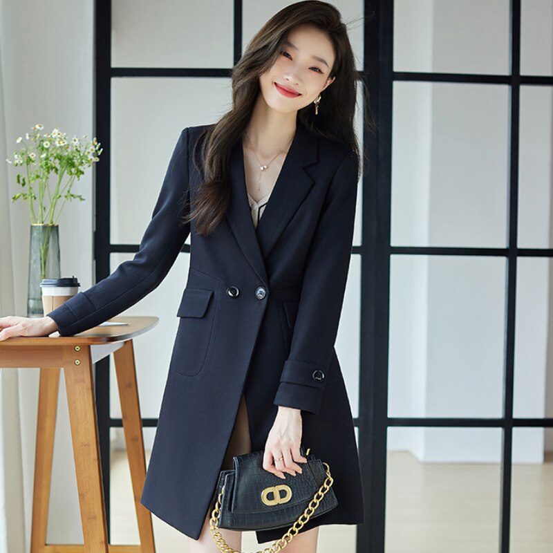 Autumn Trench Coat for Women  Mid-length  Jackets 2022 New Fashion Women Clothing Suit Jacket Women OL Elegant Long Coat Women