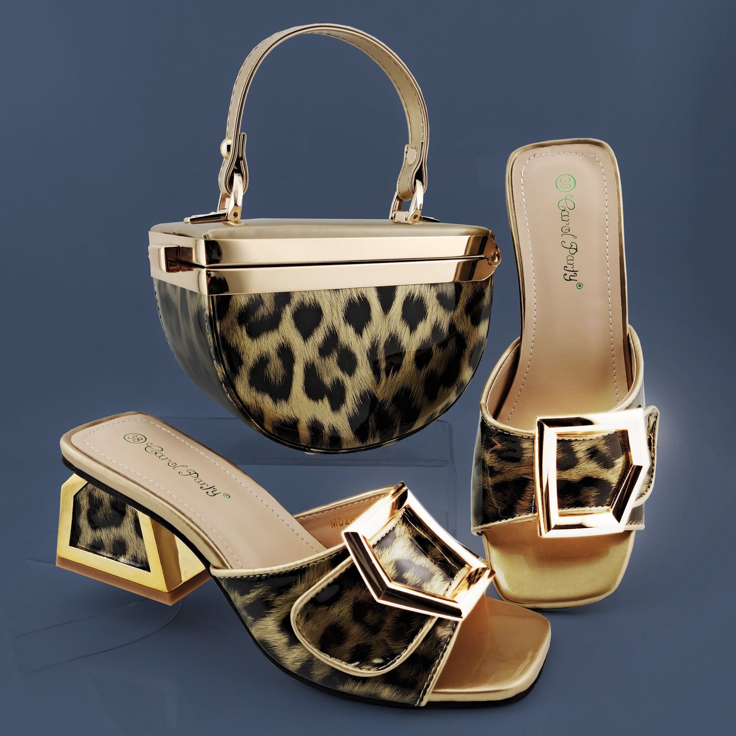 QSGFC Italian Design Decoration Concise Party Nigerian Fashion Women Shoes and Bag Set For Wedding PU Inside