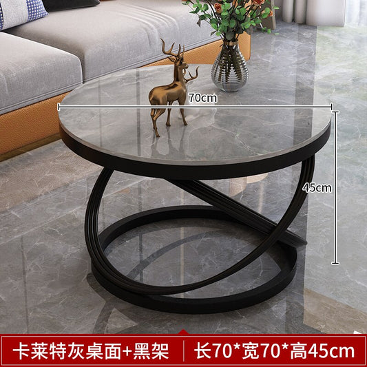 Round Organizer Coffee Table Marble Top Nordic Fashionable Work Gold Coffee Table Tea Game Design Muebles De La Sala Furniture