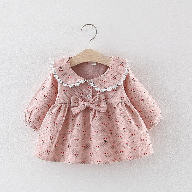 Menoea Infant dress Autumn 2022 Baby Girl Clothes Newborn Kids Long Sleeve Dresses Children Girl Cartoon Bear Pattern Cute Dress