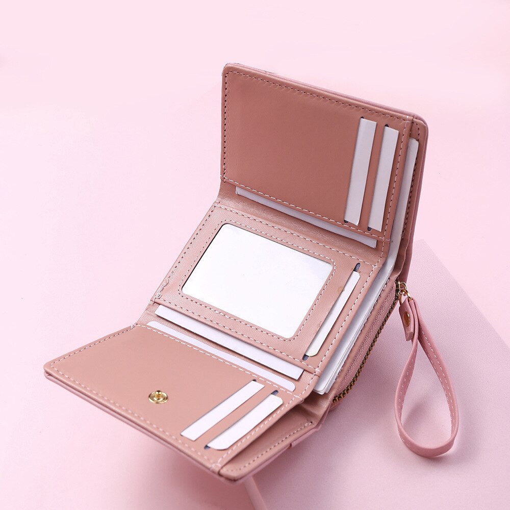 Fashion Square Plaid Women&#39;s Short Wallet Large Capacity Multi-card Zipper Bags for Women 2022 Trendy Texture 3 Fold Coin Purse