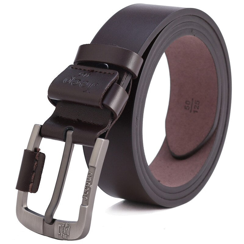 New Leather Men Business Pin Buckle Belt Head Layer Cowhide Casual Fashion Pants New Trend Luxury High Quality Men&#39;s Belt