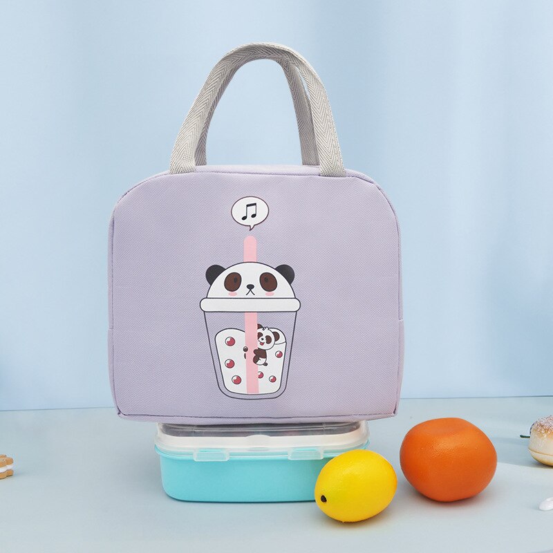 Portable Lunch Bags  For Kids Handigs Thermel Insulatad Camvas Tite Pouch  Scholl Bento  Picnic Food Storege Conteiners Kitchen