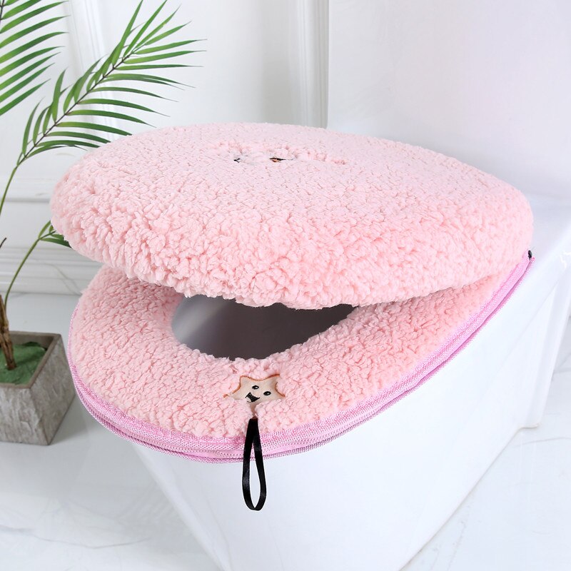 Toilet Seat Mat Set Bathroom Universal  2pcs/set Cushion+lid Cover Warm Soft Washable Closestool Seat Case Winter Pad Bidet Mats