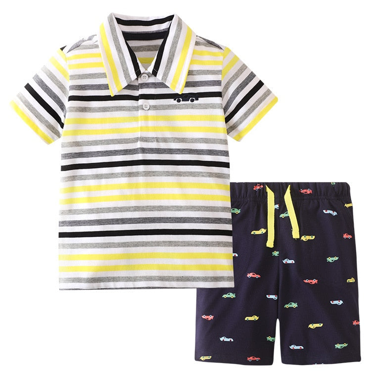 Summer 2022 New Children&#39;s Suit Boys&#39; Short Sleeve T-shirt + Shorts Two-piece Set Summer kids clothing Cotton Children&#39;s Clothes