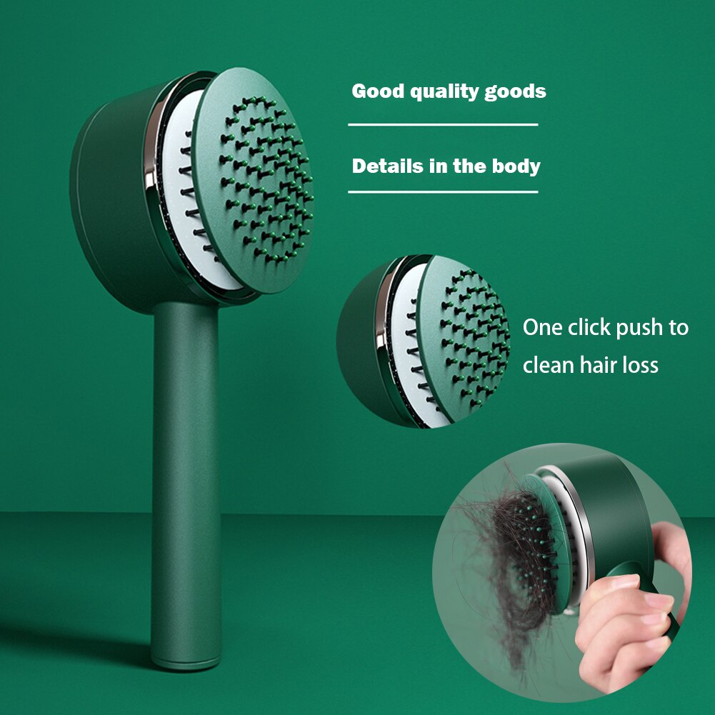 Massage Airbag Comb One-Key Clean Wet Dry Airbag Curly Hair Brush Self Cleaning Hair Brush Wide Teeth Air Cushion Hair Comb