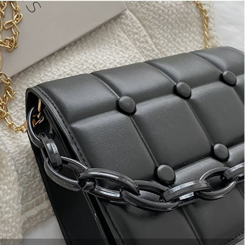 TRAVEASY2023 New Women&#39;s Bag Female Fashion Chain Texture Willow Nail Trend Single Shoulder Bags Messenger Bag Small Square Bag