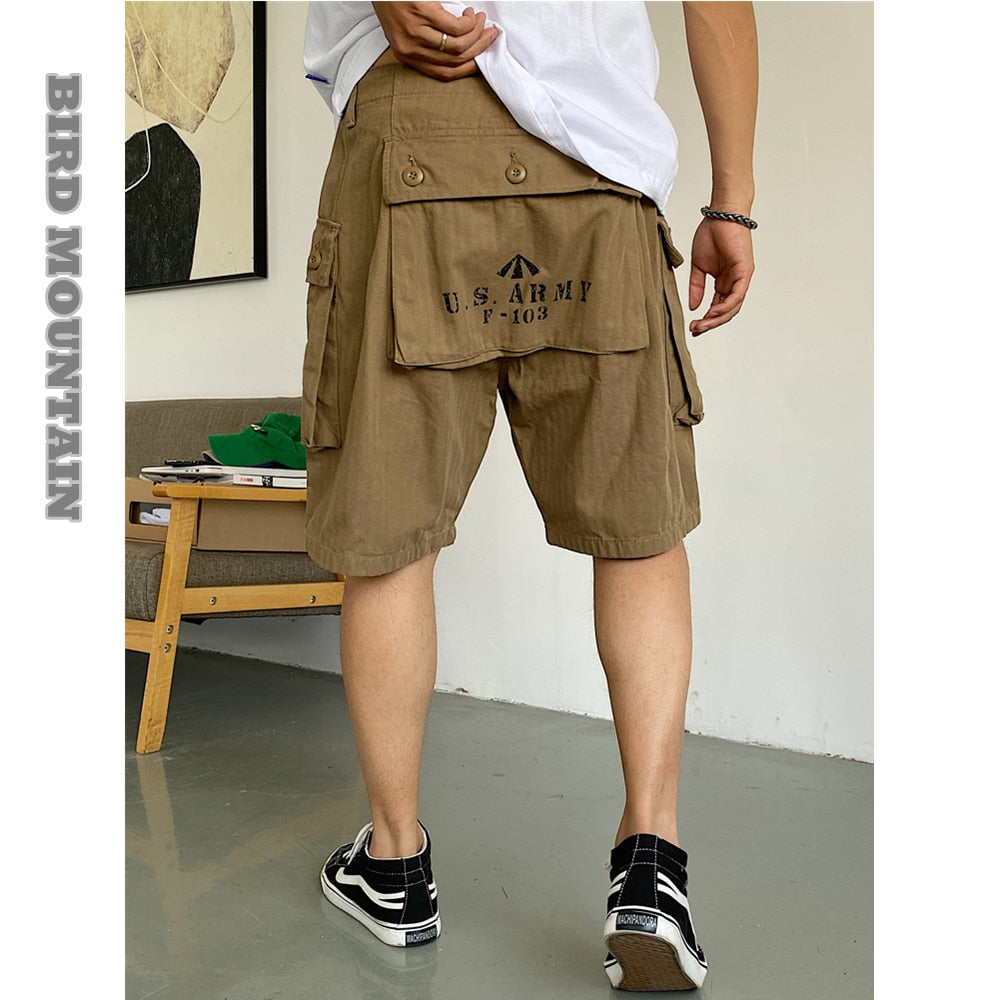 Summer Streetwear Cargo Shorts Men Clothing Loose Casual Big Pocket Basketball Shorts Harajuku Military Style Tactical Pants