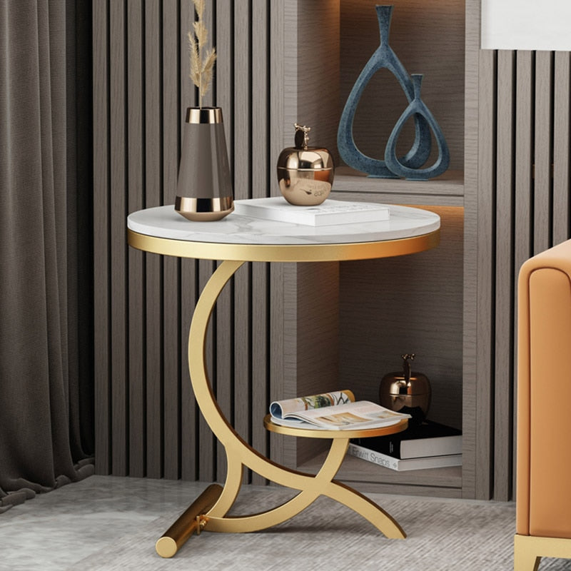 Round Modern Coffee Table Center Gold Luxury Auxiliary Service Coffee Tables Living Room Table Basse De Salon Bedroom Furniture