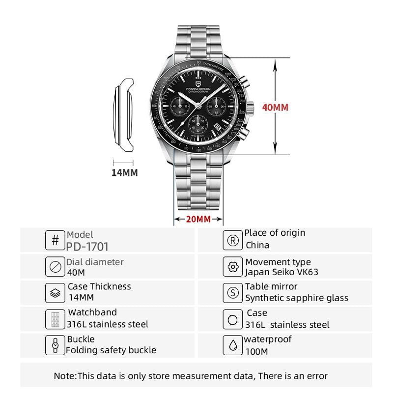 2022 New PAGANI DESIGN Luxury Gold Men&#39;s Quartz Wrist Watch Chronograph Automatic date Stainless steel Sapphire mirror watches