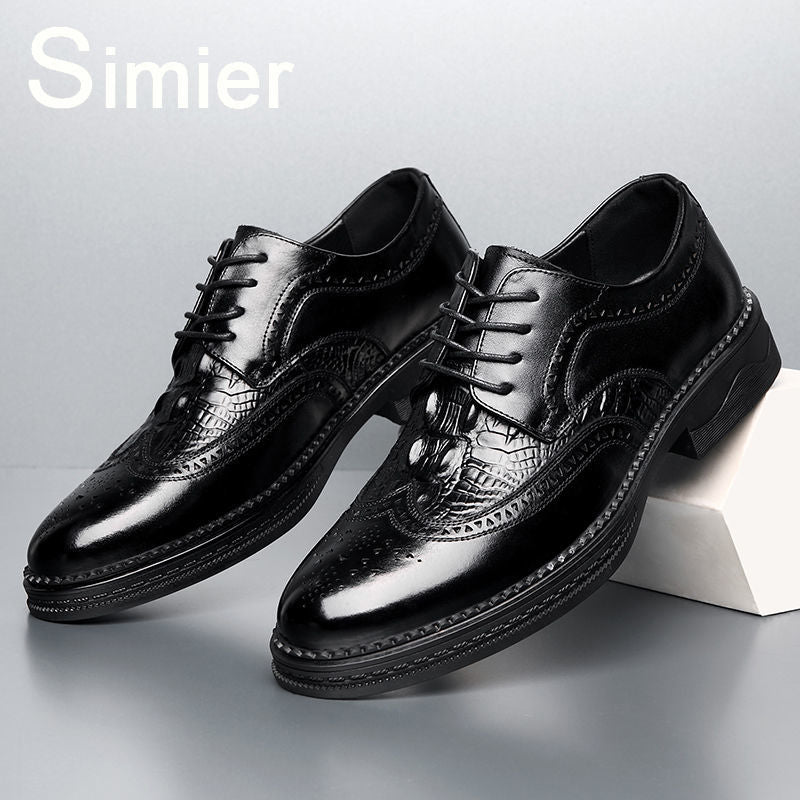 Fashion Men&#39;s oxfords shoes lace up brogue Luxury Tassels Formal Men Dress Office Wedding party Shoes Men Leather Shoes men