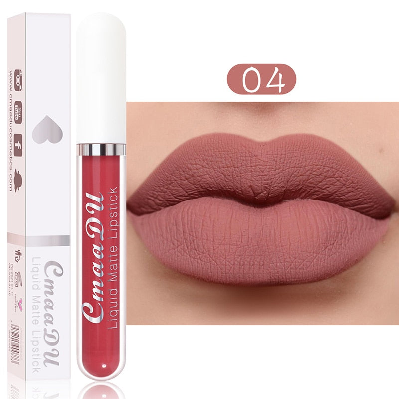 9Colors Matte Liquid Lipsticks Waterproof Ultra Velvet Lip Stick Pigment Sexy Red Nude Long Lasting Lip Gloss Makeup