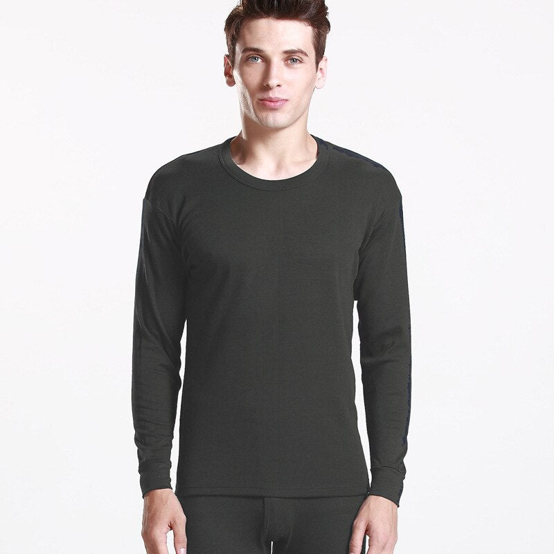 Men&#39;s Winter Thermal Underwear set Thermal Insulation Cotton Wool Long Sleeves Men Thermal Clothing Round Neck  Men&#39;s Underwear