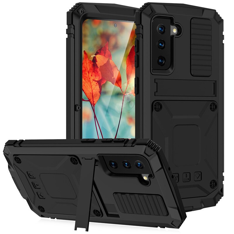 Rugged Armor 360 Full Phone Case for Samsung Galaxy S22 S21 S20 Plus Note 20 Ultra FE A32 5G 4G Metal Aluminum Shockproof Cover