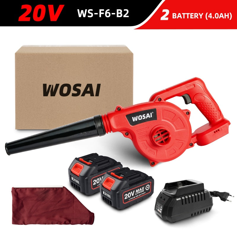 WOSAI 20V Garden Cordless Blower Vacuum Clean Air Blower for Dust Blowing Dust Computer Collector Hand Operat Power Tool
