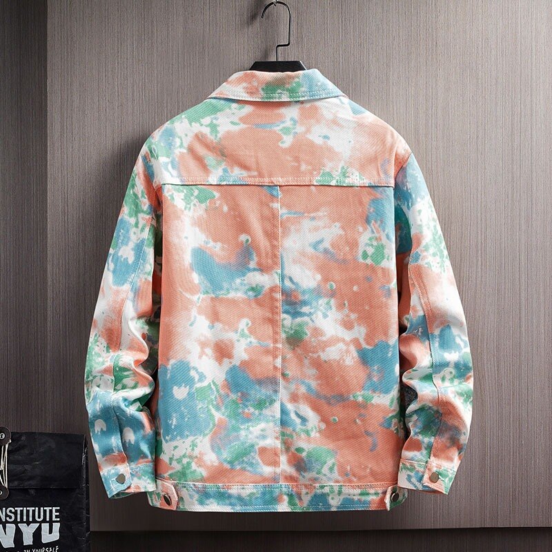 Korean version youth men&#39;s camouflage denim jacket spring new loose top men&#39;s jacket