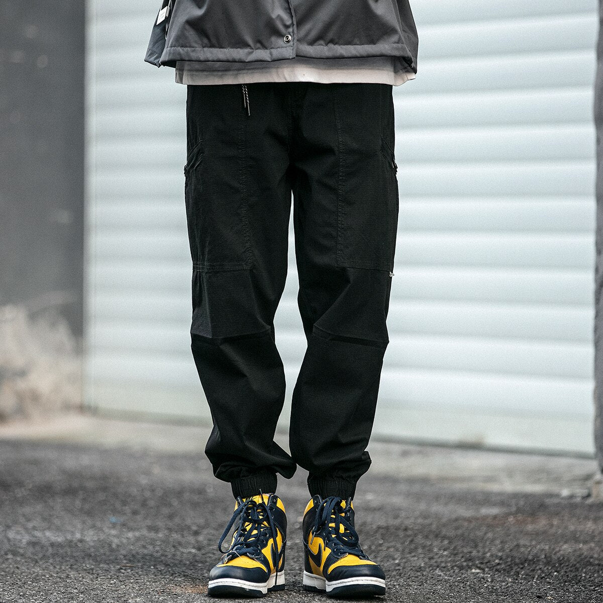 2022 Japanese Streetwear Loose Black Cargo Pants Korean Jogging Harem Pants Men Clothing Harajuku Tactical Trousers Male Joggers