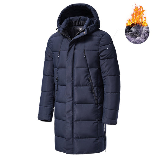 Men Winter Brand New Long Warm Thick Fleece Hat Parkas Jacket Coat Men Autumn Outwear Outfits Classic Waterproof Casual Parka