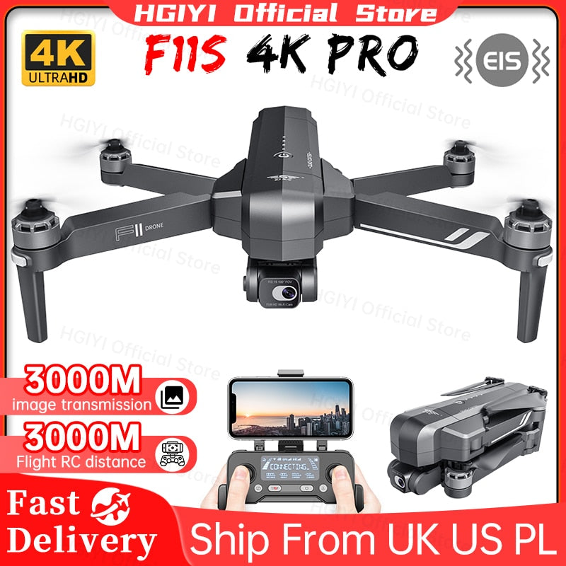 SJRC F11S 4K Pro Drone 4K Profesional 5G WiFi EIS 2 Axis Gimbal With HD Camera GPS Brushless Quadcopter Professional F11 RC Dron