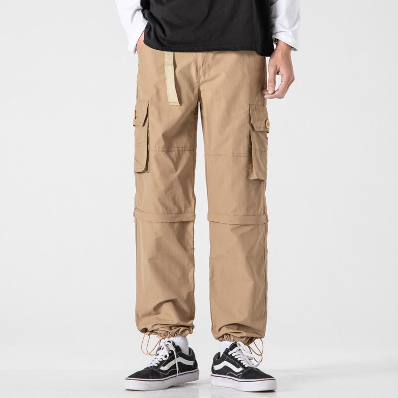 2022 Summer Cargo Pants Men Fashion Solid Color Lightweight Quick-drying Long Trousers for Men Casual Multi Pockets Sweatpants