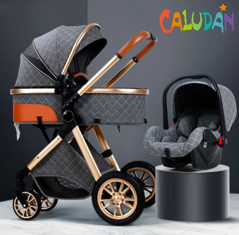 New Baby Stroller 3 in 1 High Landscape Stroller Reclining Baby Carriage Foldable Stroller Baby Bassinet Puchair Newborn